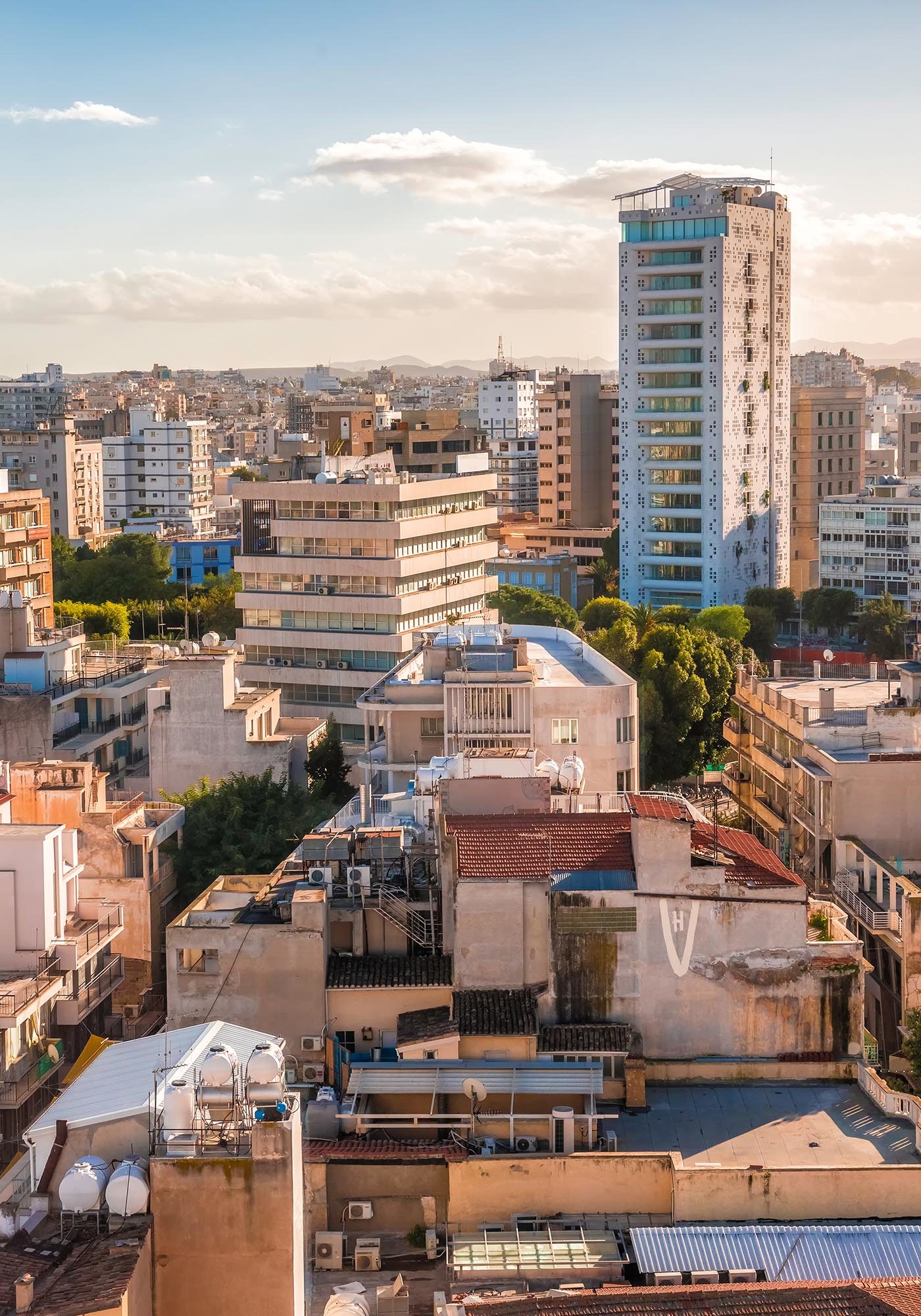Aerial view of Nicosia city, Cyprus.