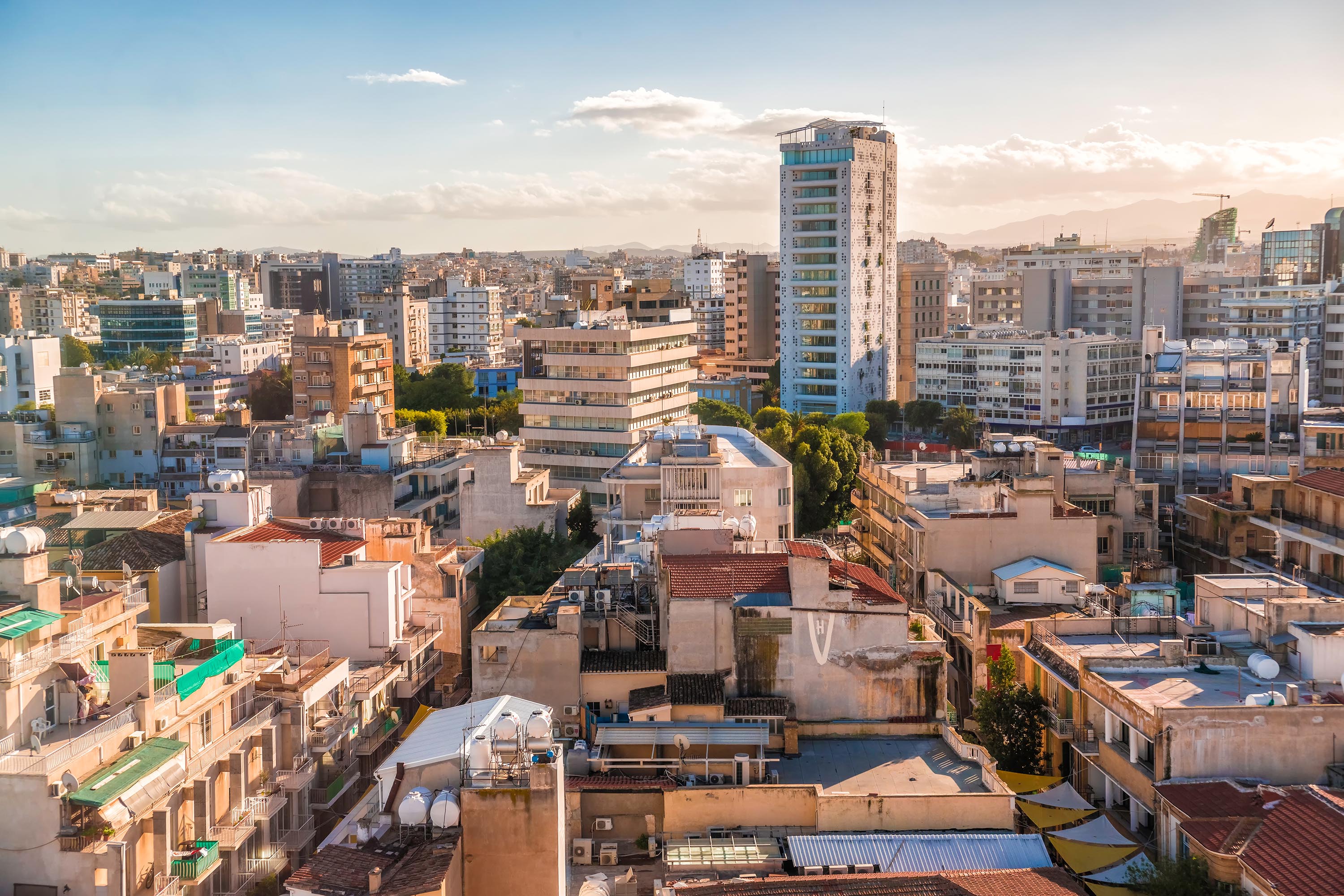 Aerial view of Nicosia city, Cyprus.